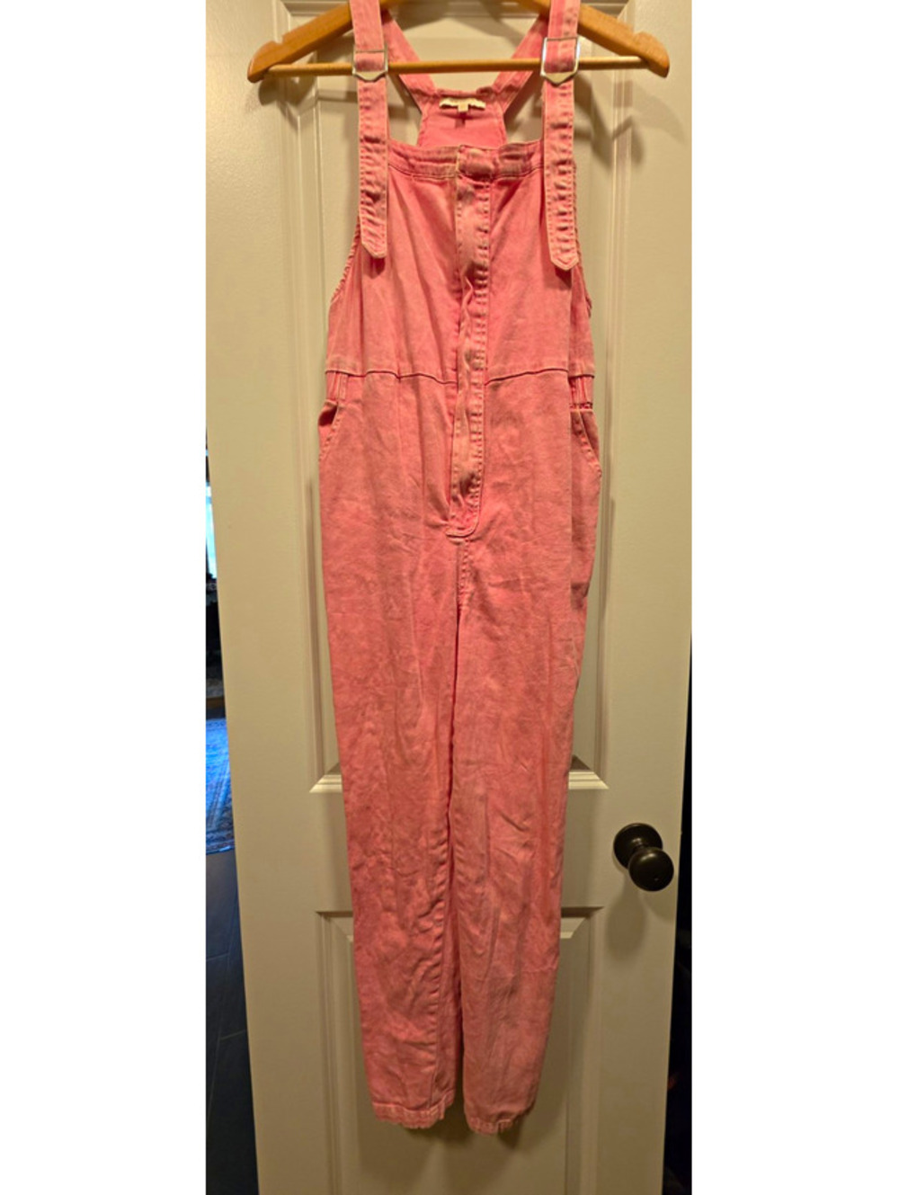 Skies Are Blue Women’s Pink Denim Cotton Overalls Jumpsuit XS